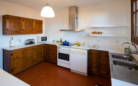 The kitchen is presented simple but with all you need