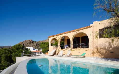 Your holiday home is perched up on a hill over the sea